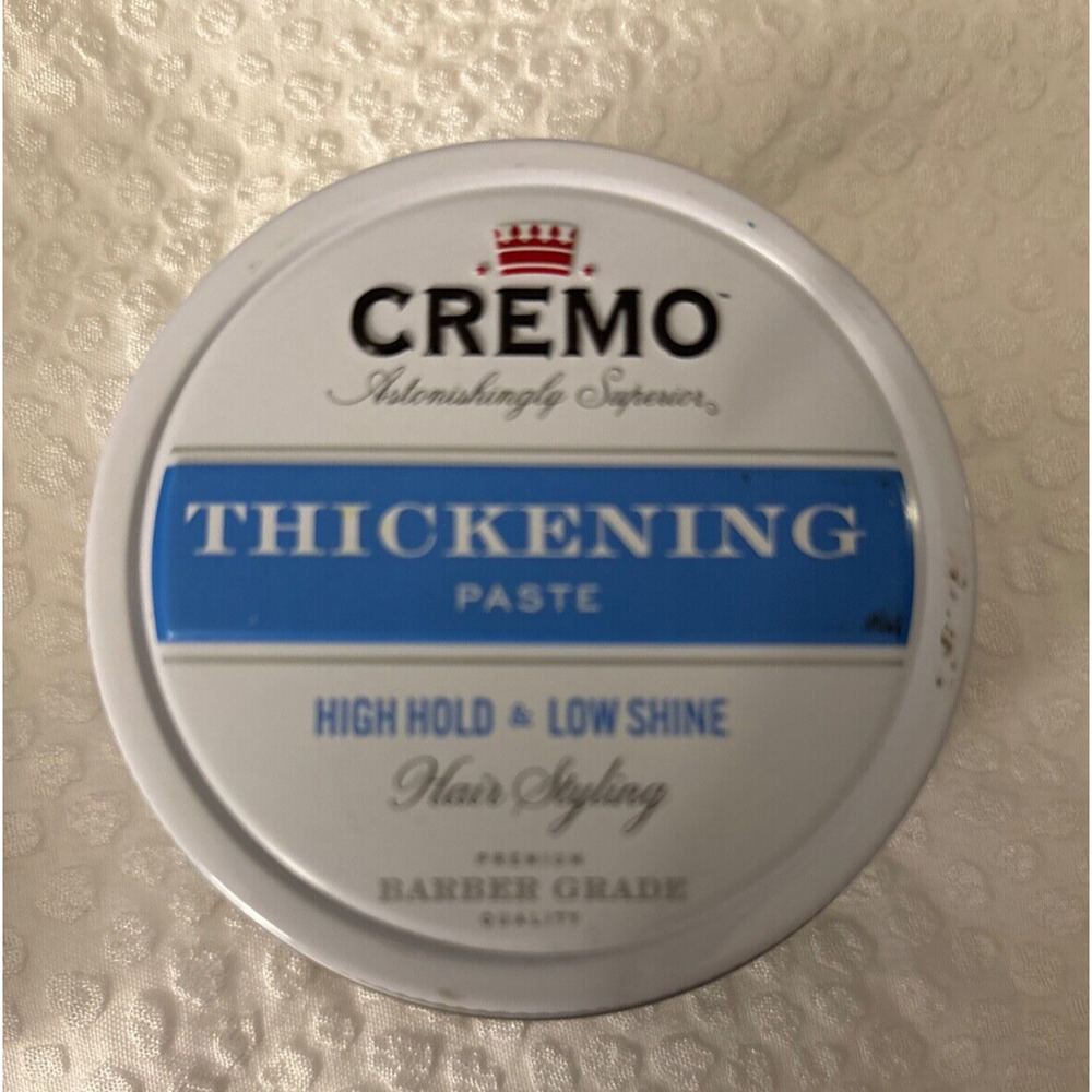 Cremo Premium Barber Grade High Hold Low Shine THICKENING PASTE 4 Oz. NEW